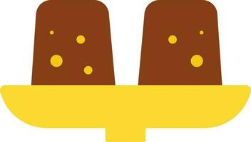 vlak stijl rafelig bord icoon in bruin en geel kleur. vector