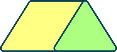 prisma icoon in geel en groen kleur. vector