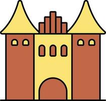 museum holstentor icoon in bruin en geel kleur. vector