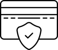 illustratie van beveiligen betaling icoon in zwart lijn kunst. vector