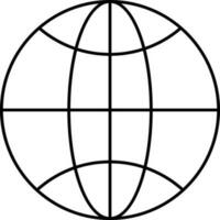 geïsoleerd wireframe wereldbol schets icoon. vector