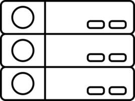 zwart lineair stijl server icoon of symbool. vector