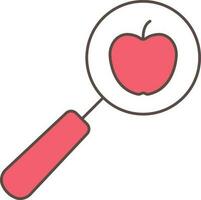 zoeken appel icoon in rood kleur. vector