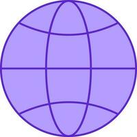 geïsoleerd wireframe wereldbol icoon in paars kleur. vector