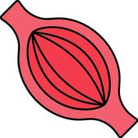 skelet- spier icoon in rood kleur. vector