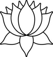 zwart schets illustratie van lotus bloem icoon. vector