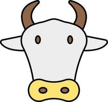 stier of koe gezicht kleurrijk icoon. vector