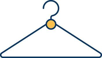 hanger icoon in blauw en geel kleur. vector