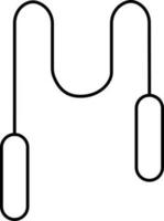 zwart dun lijn kunst van overslaan touw icoon. vector