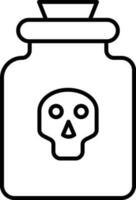 giftig fles icoon of symbool in zwart lijn kunst. vector
