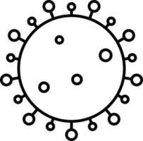 zwart dun lijn kunst van virus icoon of symbool. vector