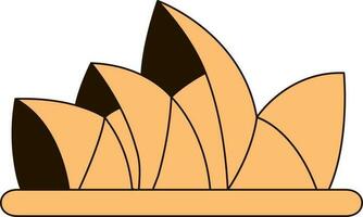 oranje en bruin Sydney opera huis vlak icoon. vector