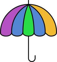kleurrijk paraplu icoon in vlak stijl. vector