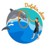dolfijnenshow ronde ontwerp concept vectorillustratie vector
