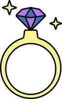 magie steen ring geel en Purper icoon. vector