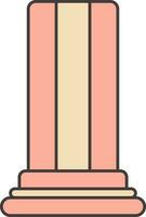 perzik geel en rood kolom vlak icoon. vector