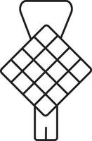zwart schets illustratie van ketupat icoon. vector