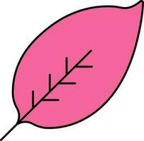 roze ovaal blad icoon in vlak stijl. vector