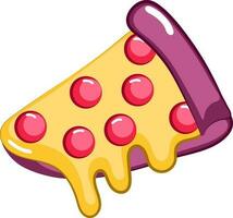 druipend pizza plak icoon in geel en Purper kleur. vector
