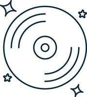 Speel CD icoon of symbool in blauw schets. vector