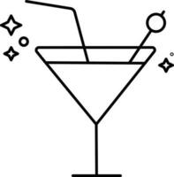 zwart schets illustratie van martini glas icoon. vector