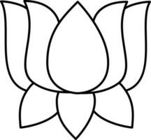 geïsoleerd lotus bloem icoon in lijn kunst. vector