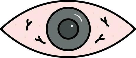 grijs en roze menselijk oog icoon in vlak stijl. vector