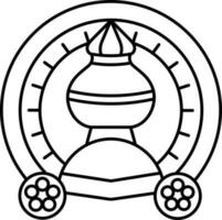 illustratie van Kathakali hoofd jurk icoon in dun lijn kunst. vector
