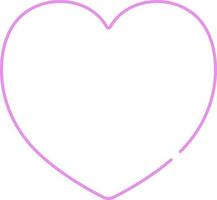 roze dun lijn kunst van hart vorm icoon. vector