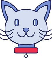 tekenfilm kat karakter gezicht tekenfilm icoon. vector