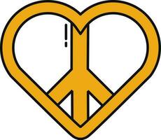 hart vrede symbool of icoon in oranje kleur. vector