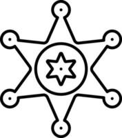 sheriff symbool of icoon in zwart lijn kunst. vector