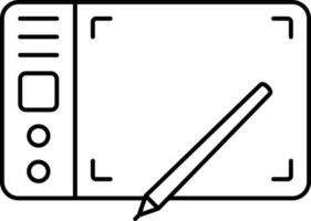 pen tablet icoon in lijn kunst. vector