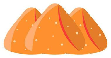 oranje illustratie van samosa sticker. vector