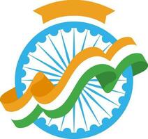 illustratie van golvend vlag met Ashoka wiel en kopiëren ruimte achtergrond. vector
