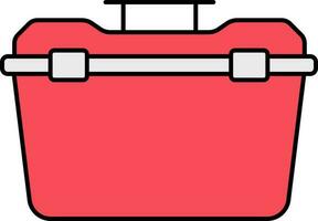 vlak illustratie van rood gereedschap doos icoon. vector
