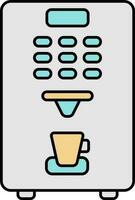 vlak illustratie van koffie machine driekleur icoon. vector