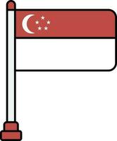 Singapore land vlag icoon in vlak stijl. vector