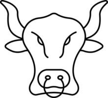 neus- ring vervelend stier gezicht zwart beroerte icoon. vector