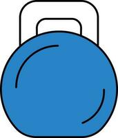 vlak stijl kettlebell blauw en wit icoon. vector