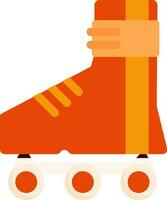 oranje het schaatsen schoenen icoon in vlak stijl. vector