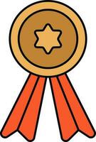 ster insigne medaille icoon in oranje en bronzen kleur. vector