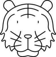 zwart lijn kunst illustratie van tijger gezicht icoon. vector