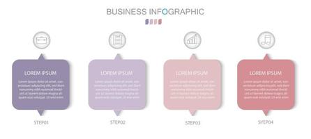 infographic sjabloon in 4 stappen sjabloon voor diagram grafiek presentatie en grafiek vector