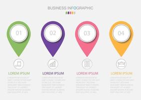 infographic sjabloon in 4 stappen sjabloon voor diagram grafiek presentatie en grafiek vector