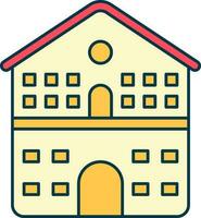 geïsoleerd huis icoon in rood en geel kleur. vector