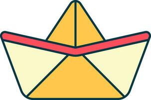 papier boot icoon in rood en geel kleur. vector