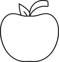 geïsoleerd appel icoon in zwart lijn kunst. vector