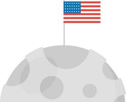 geïsoleerd Amerika vlag in maan planeet vlak icoon. vector