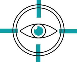 virtueel visie of oog bijhouden icoon in taling en wit kleur. vector